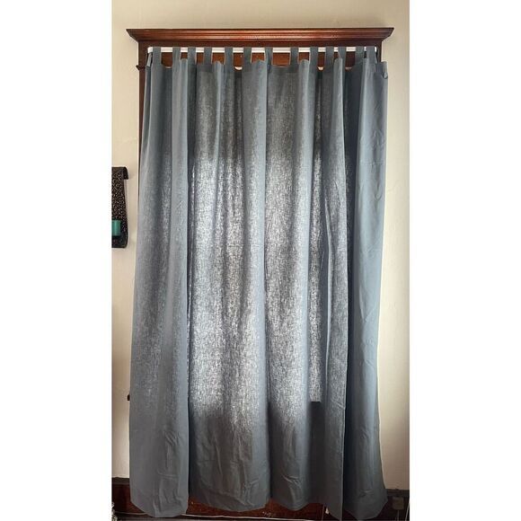 Gray Room Window Cotton Lined Relaxed Light Filtering Blackout Curtains Drapes L - Picture 2 of 7